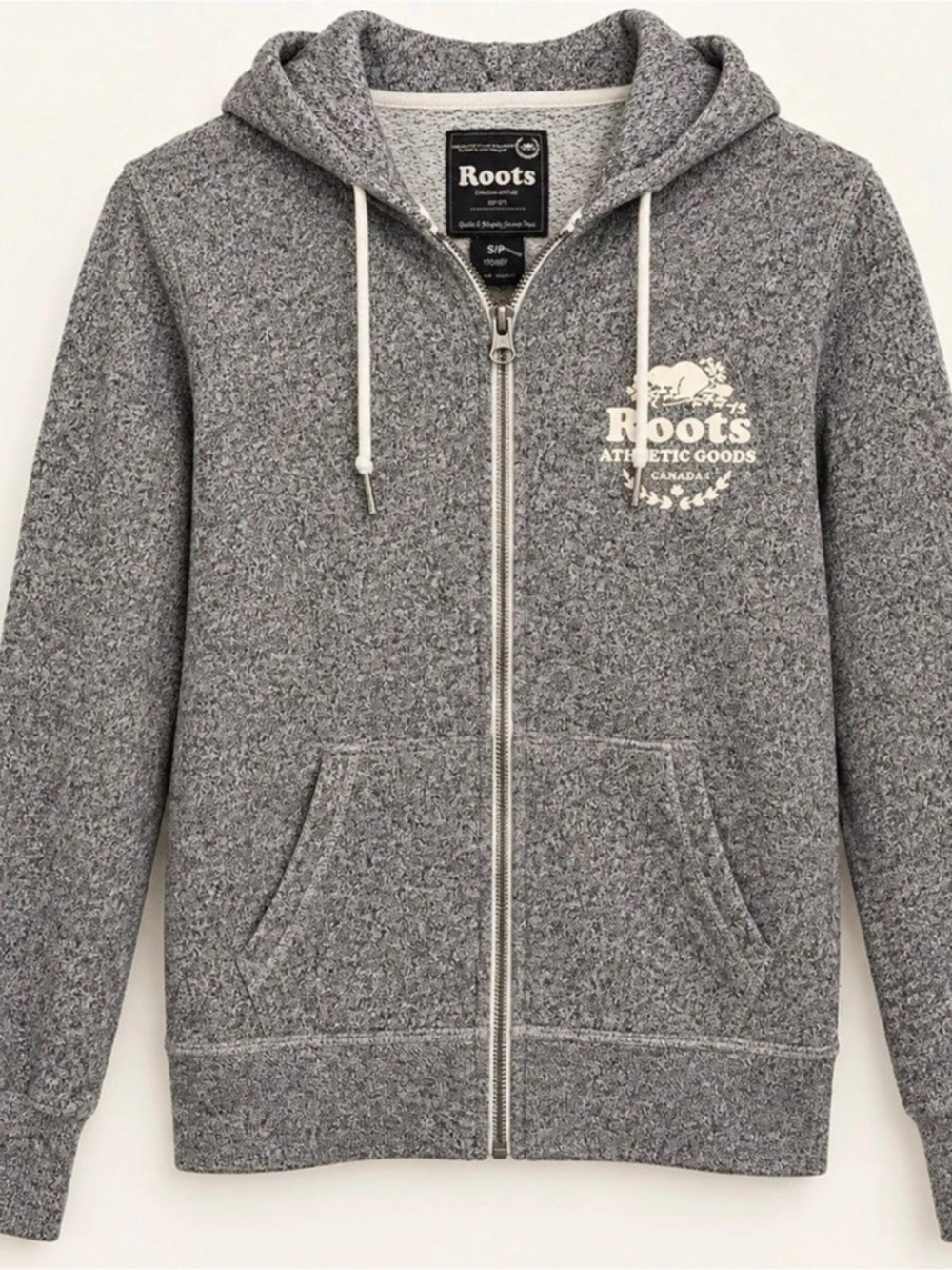 Roots Athletic Goods Salt & Pepper Full-Zip Hoodie Grey Women’s S